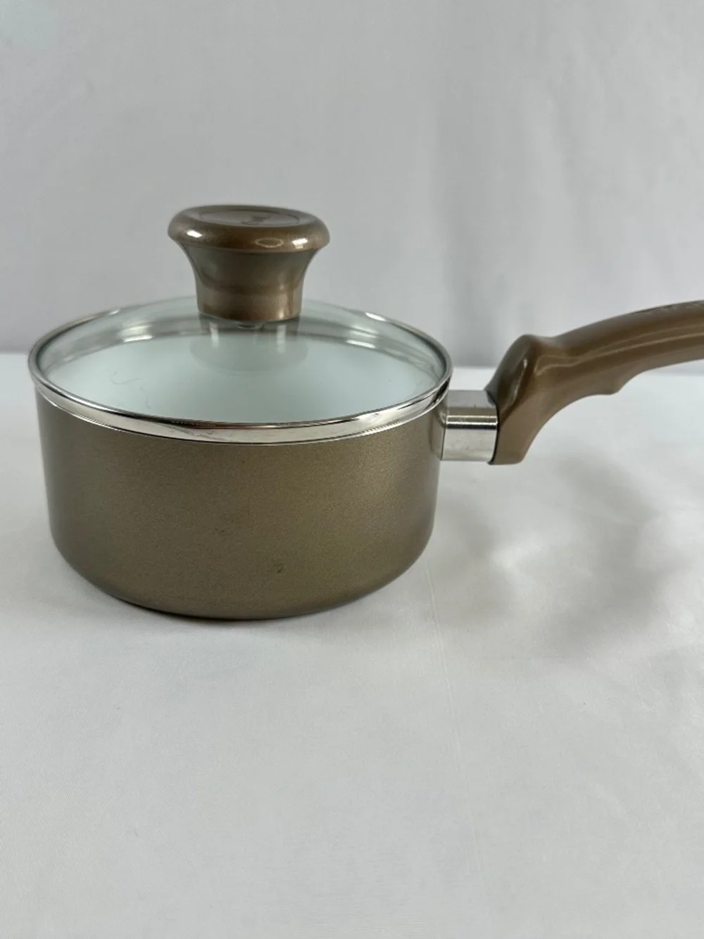 T-Fal Excite Non-Stick Line, 2 Quart Saucepan With Lid, Metallic Bronze, Single.